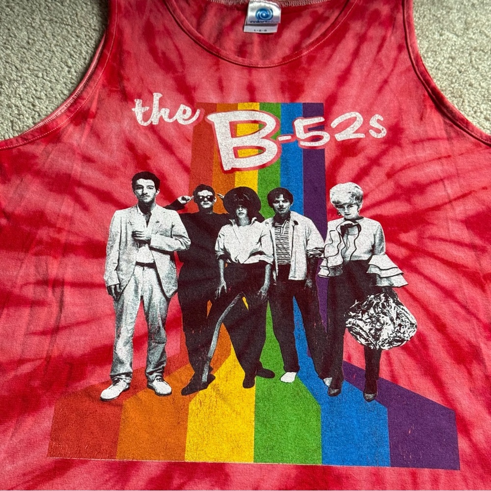 The B-52's retro 70s tie-dye sleeveless tank top Large retro 80s 90s - Picture 2 of 4